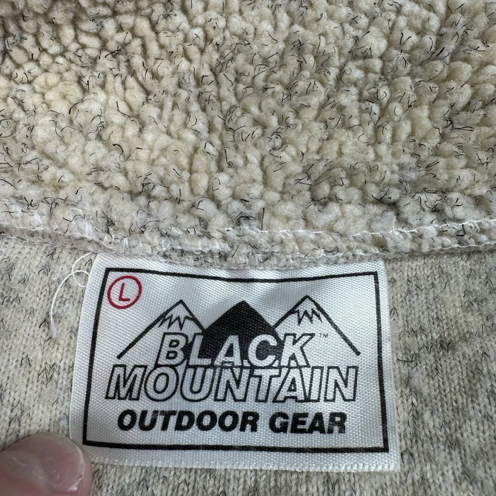Black Mountain Outdoor Gear Vest Mens Large Fleece Zip Beige Hiking Made In USA